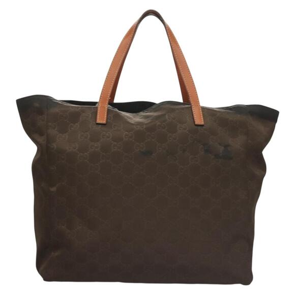 GUCCI GG Canvas Tote Bag Brown Gold - Picture 3 of 16